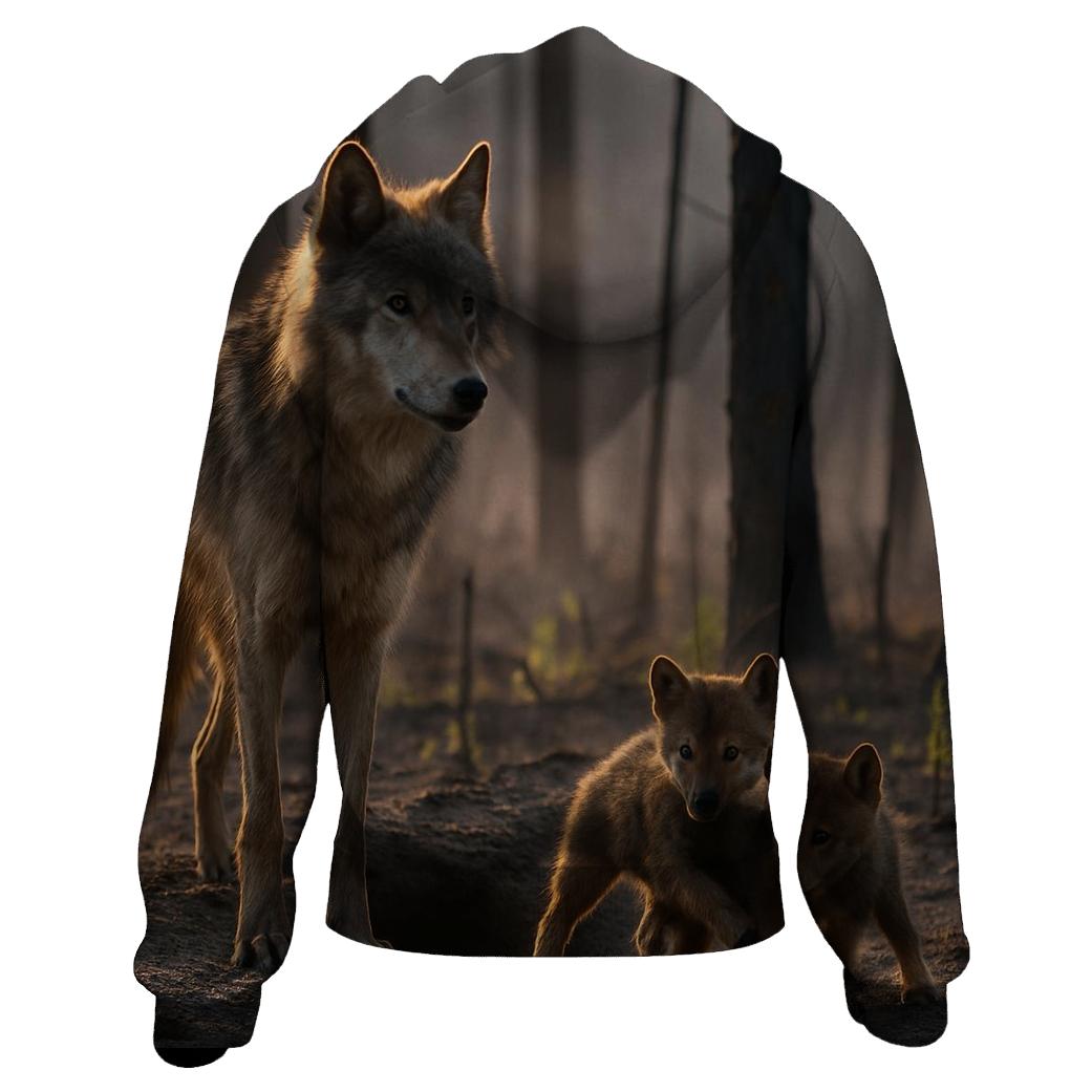 Den Site Pup Counting In Boreal Burn Scar graphic hoodies