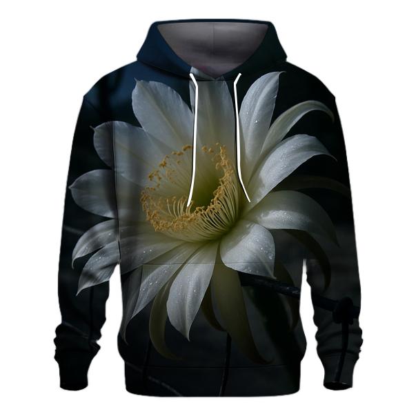 Night Blooming Cereus On A Desert Fence Line premium hoodies