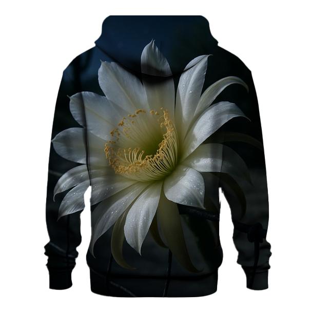 Night Blooming Cereus On A Desert Fence Line premium hoodies