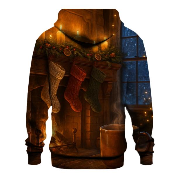 Candlelit Mantel Under Evergreen Garland premium hoodies