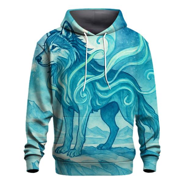 Abyssal Aurora Wolf Sentinel designer hoodies