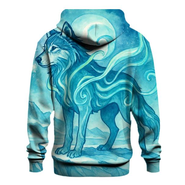 Abyssal Aurora Wolf Sentinel designer hoodies