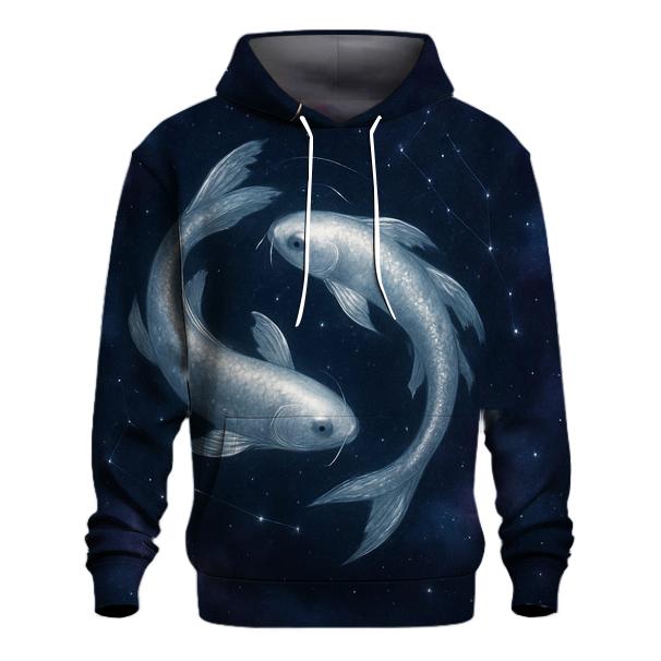 Pisces Twin Koi Nebula Dreamscape zip-up hoodies