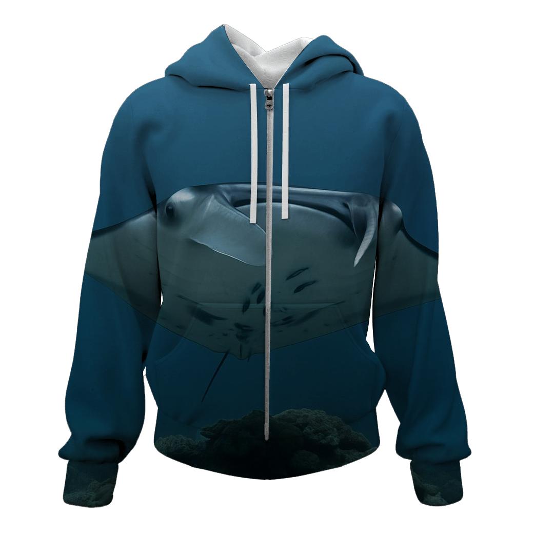 Cleaning Station Drift Reef Manta Ray custom hoodies