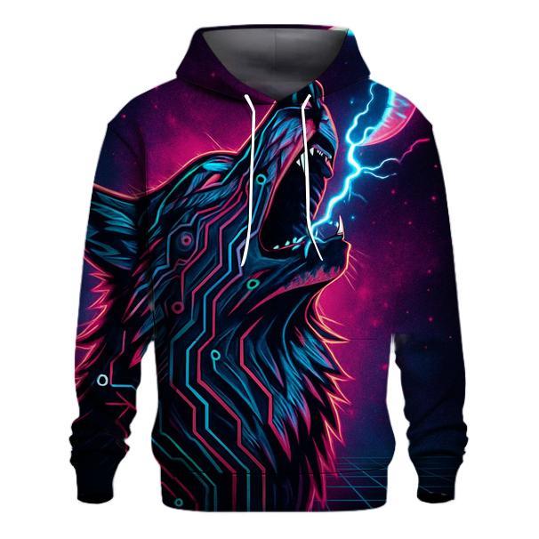 Neon Circuit Howl Wolf hoodie styles