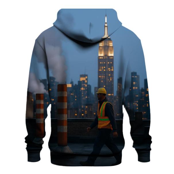 Flatiron District Rooftop Steam Vents In Evening Blue Hour custom hoodies