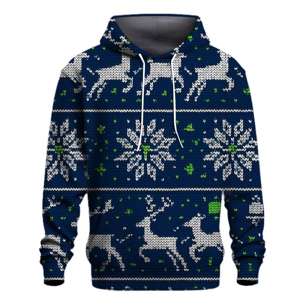 Reindeer Constellation Fair Isle Design zip-up hoodies
