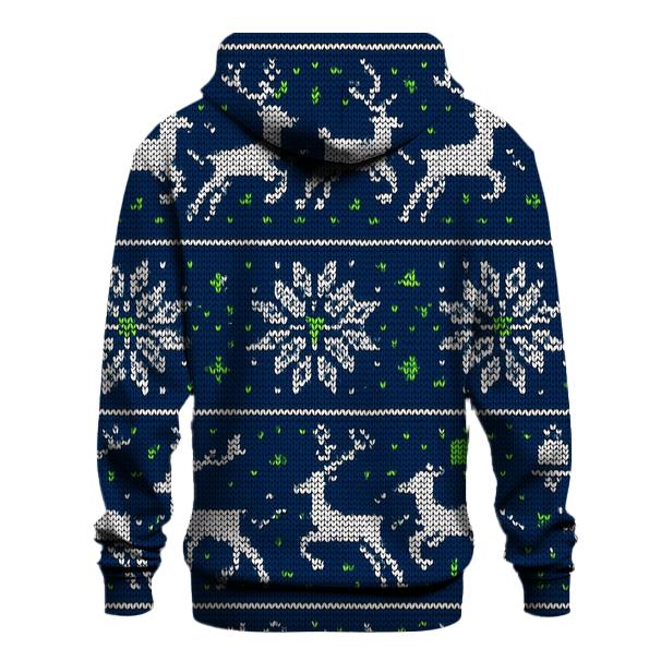 Reindeer Constellation Fair Isle Design zip-up hoodies