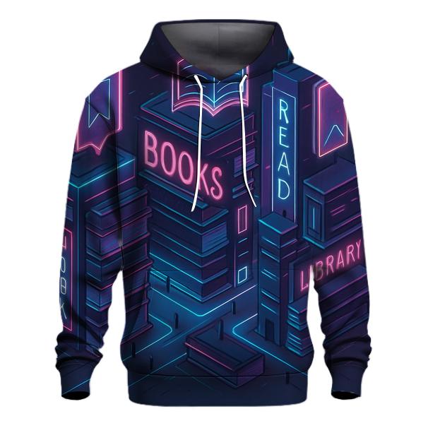 Isometric Neon Library City hoodie styles