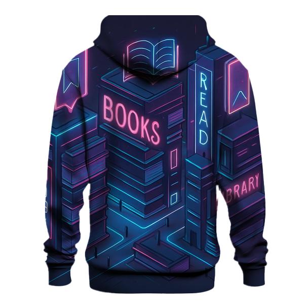 Isometric Neon Library City hoodie styles