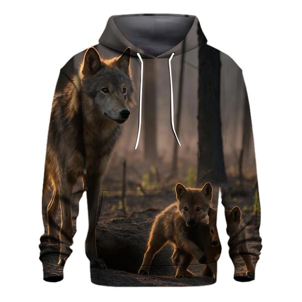 Den Site Pup Counting In Boreal Burn Scar zip-up hoodies