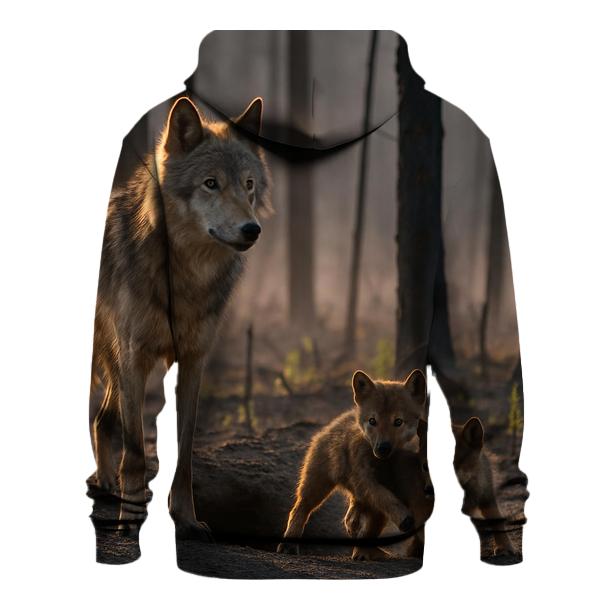 Den Site Pup Counting In Boreal Burn Scar zip-up hoodies