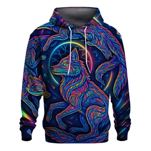 Prismatic Dreamweave Wolf Pack graphic hoodies