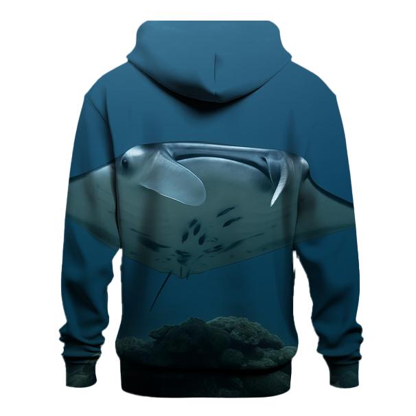 Cleaning Station Drift Reef Manta Ray premium hoodies