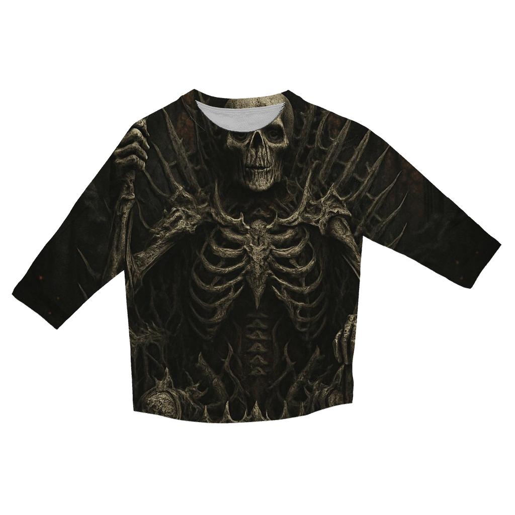 Crowned Warden Of The Bone Cathedral stylish quarter sleeve tops