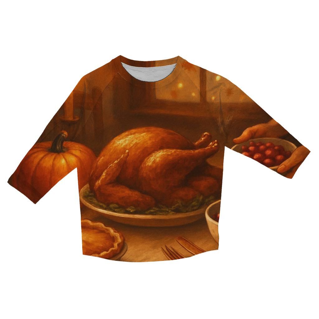 Candlelit Harvest Table Stillness personalized 3/4 sleeve tees