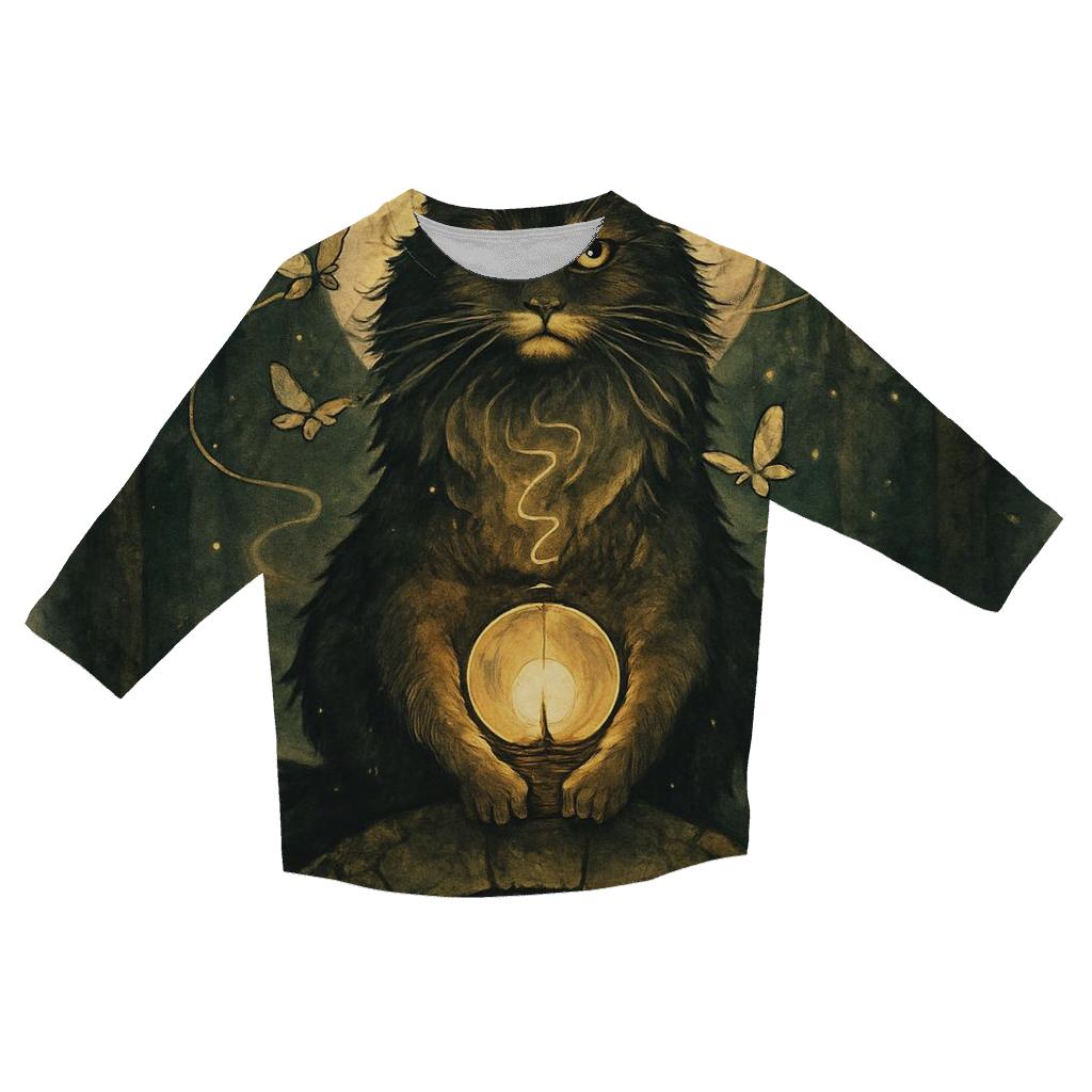 Moth Lantern Guardian Cat custom 3/4 sleeve shirts