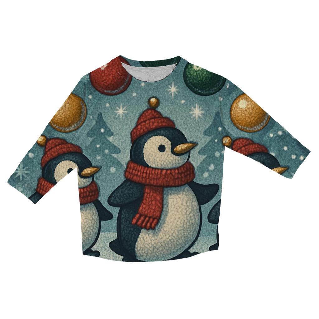 Penguin Ornament Parade fashion 3/4 sleeve shirts