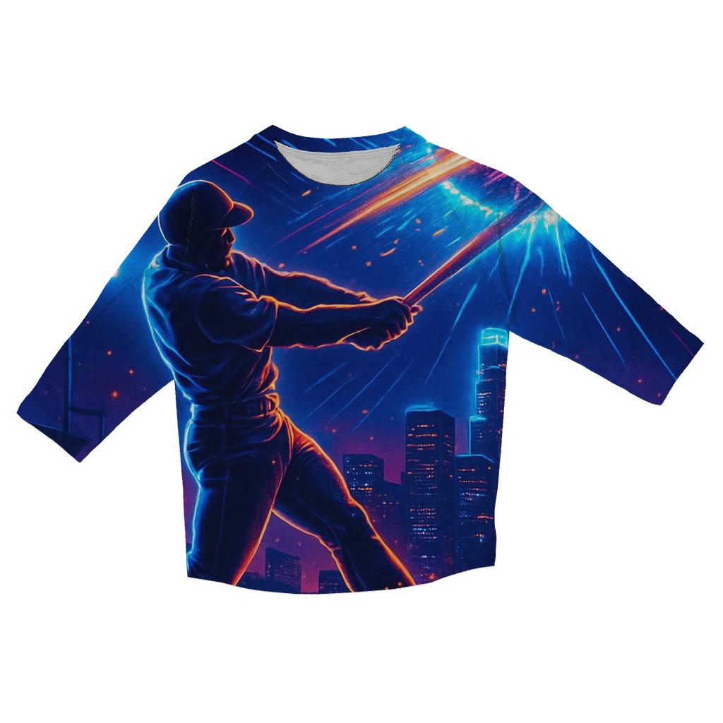 Neon Skyline Home Run Impact personalized 3/4 sleeve tees