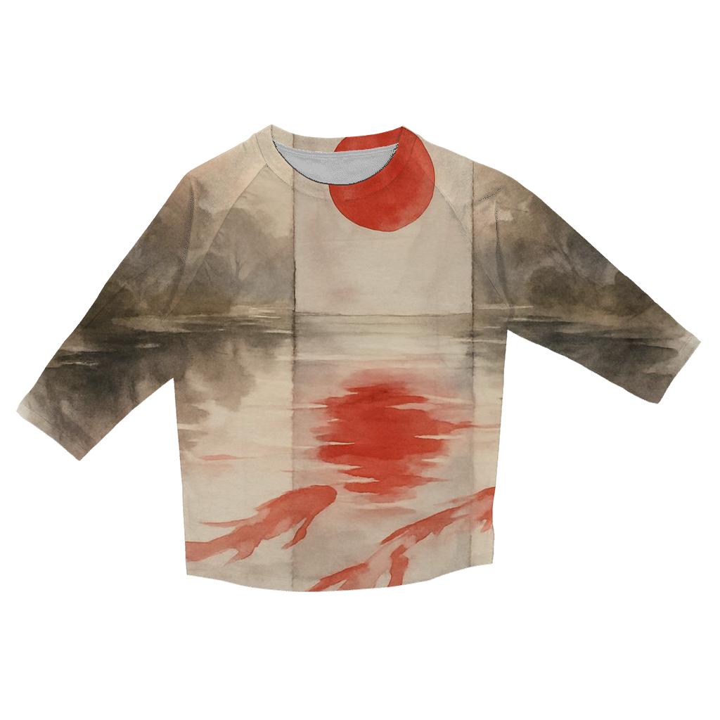 Japan Koi Silk Dawn fashion 3/4 sleeve shirts