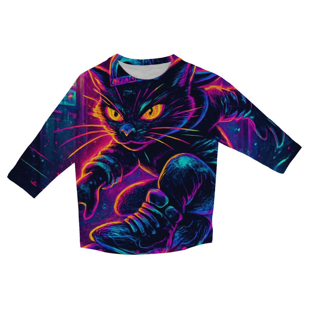 Neon Alley Roller Cat fashion 3/4 sleeve shirts
