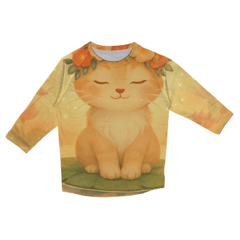Sunrise Blossom Crown Dream Cat fashion 3/4 sleeve shirts