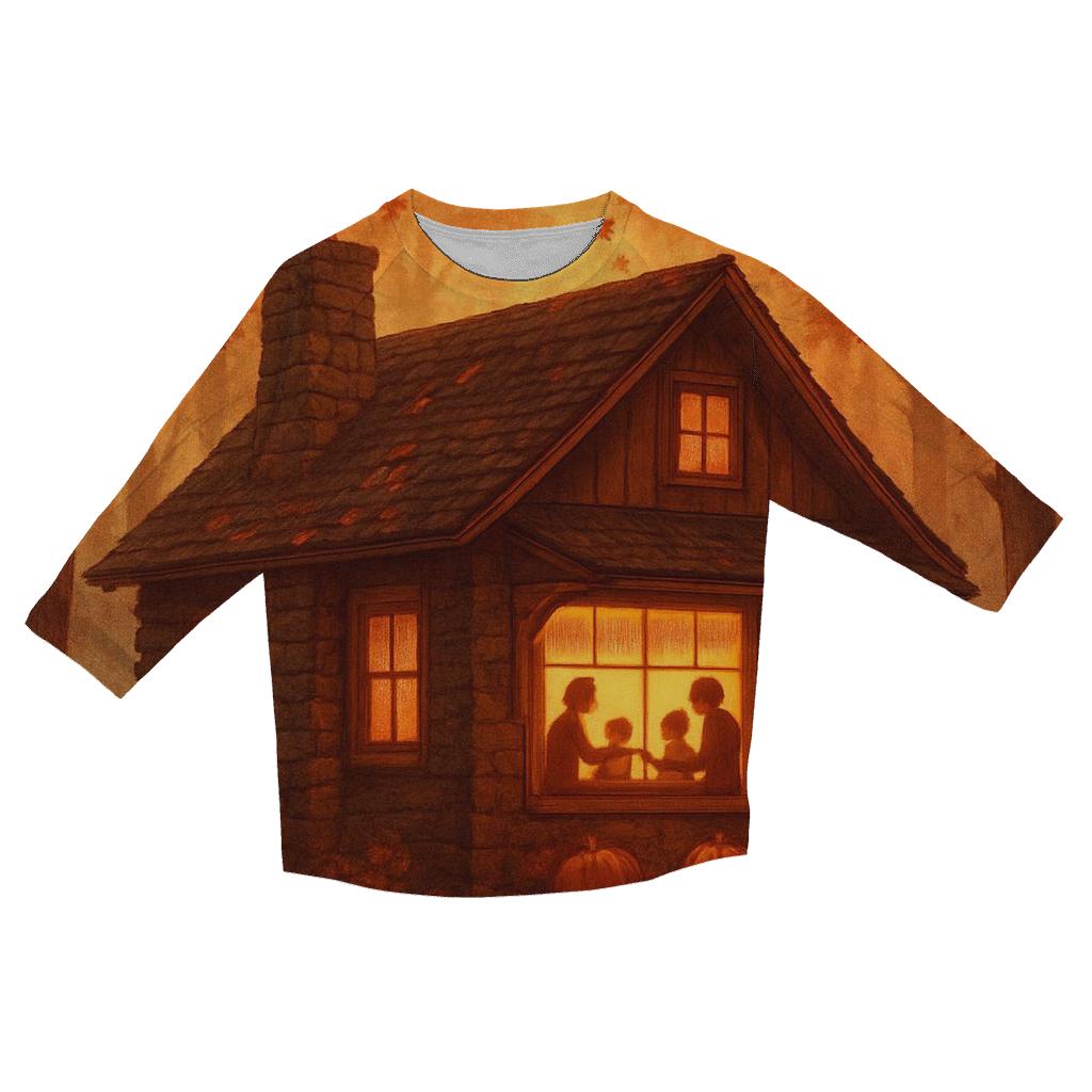 Maple Cabin Gratitude Glow trendy 3/4 sleeve tops
