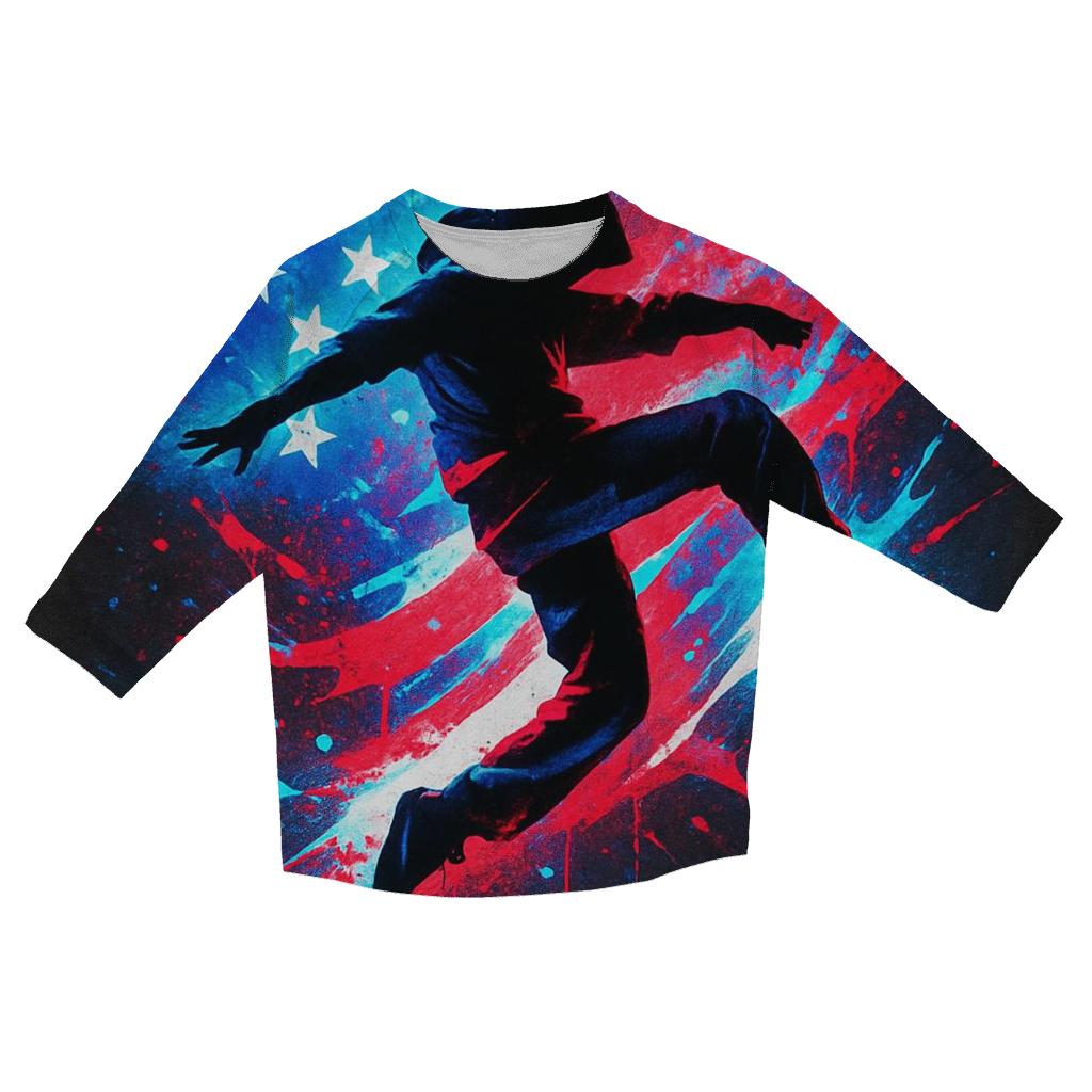 Urban Rebel Flagstorm Mural casual three quarter sleeve shirts