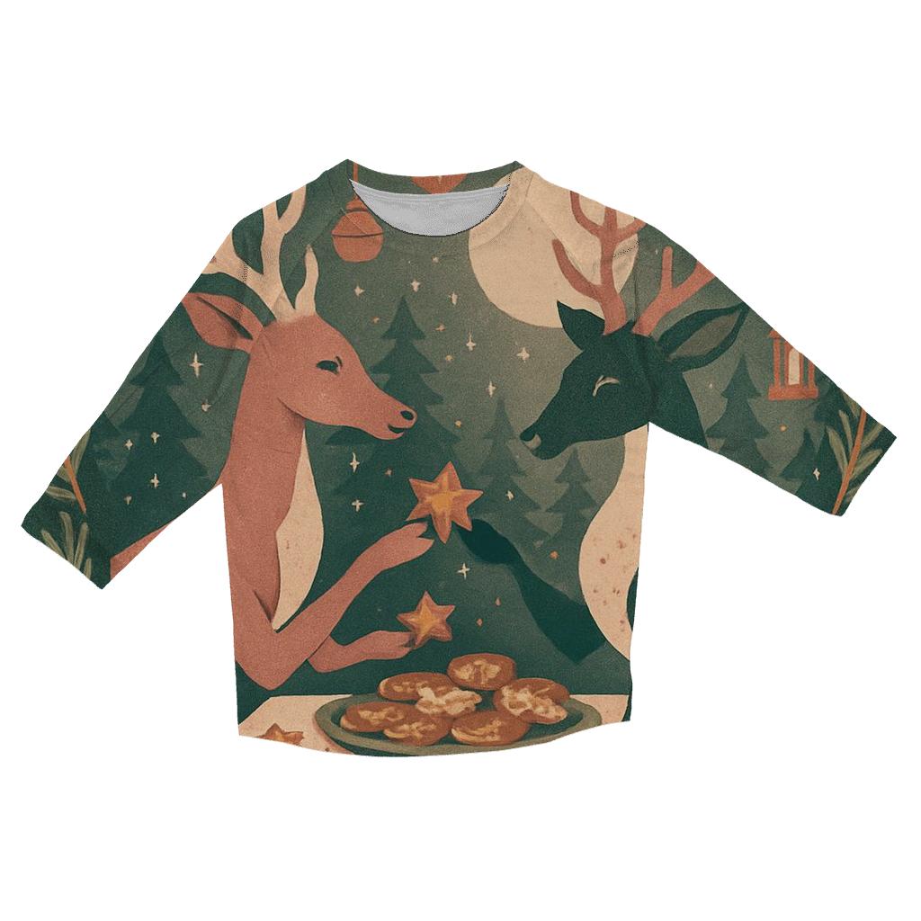 Reindeer Cookie Swap Night stylish quarter sleeve tops