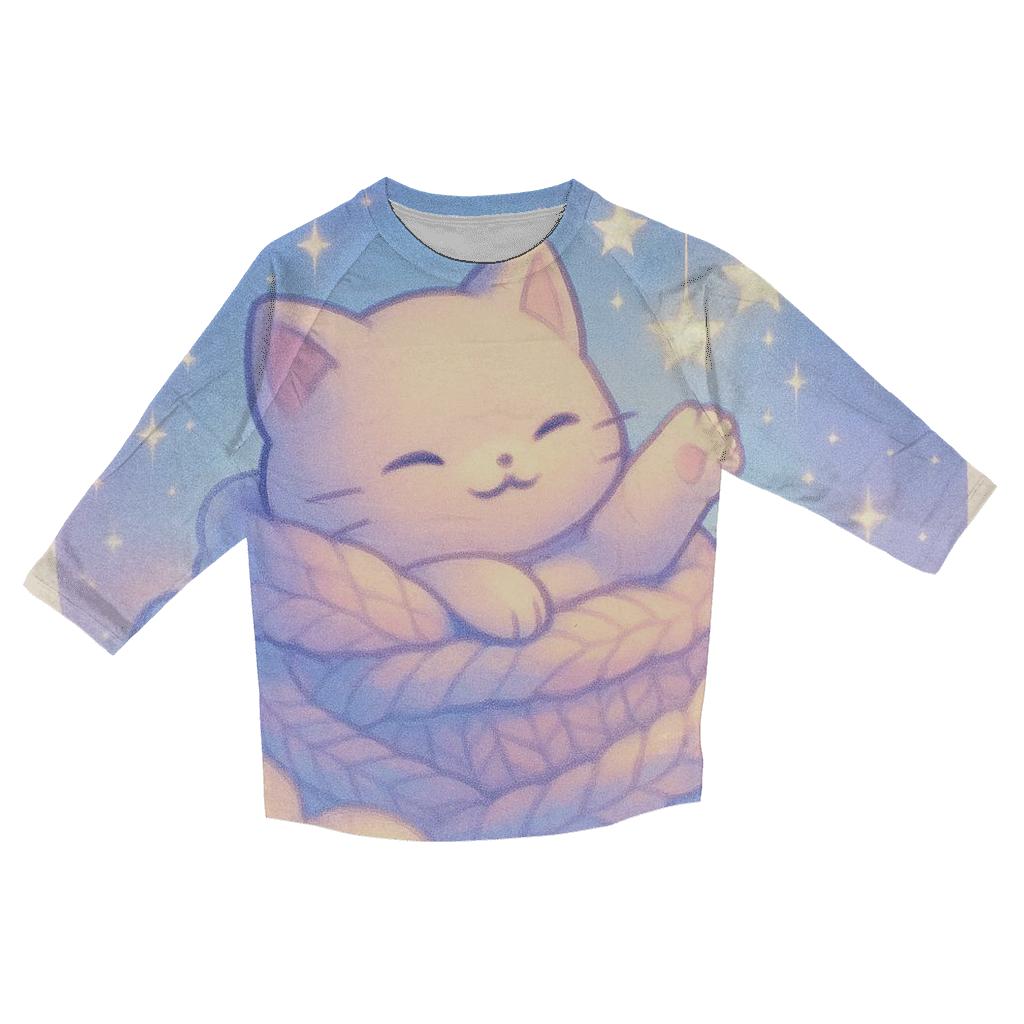 Starlit Blanket Nest Cloud Kitten trendy 3/4 sleeve tops