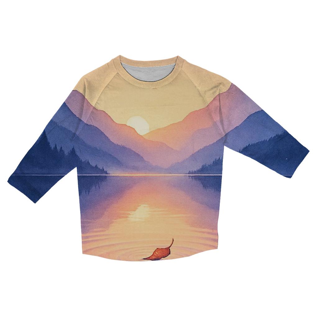 Lavender Lake Mirror Bloom casual three quarter sleeve shirts