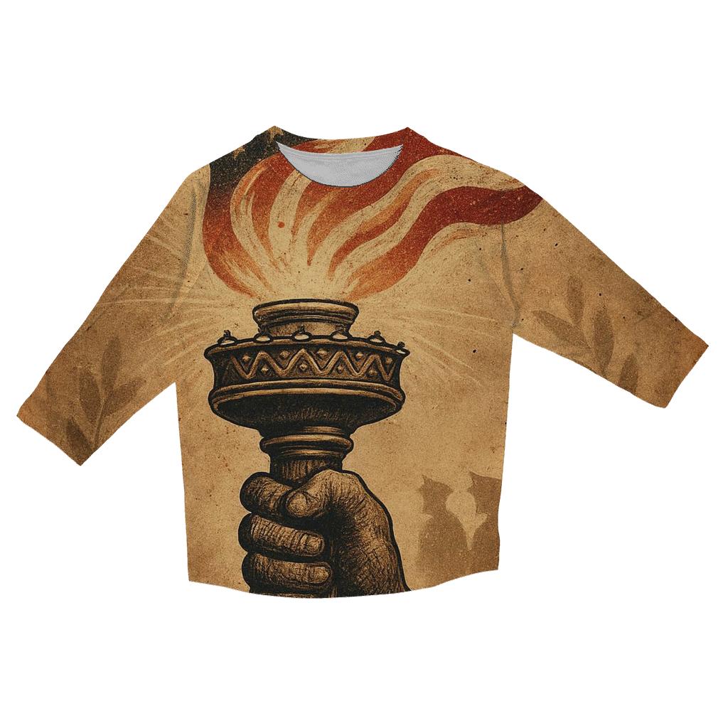 Vintage Honor Torch In The Storm casual three quarter sleeve shirts