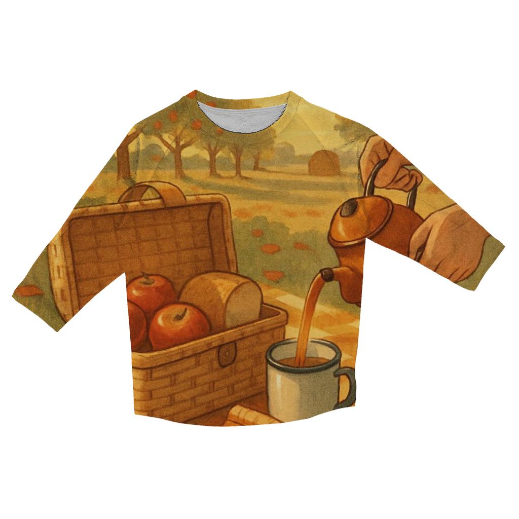 Vintage Orchard Thanksgiving Picnic custom 3/4 sleeve shirts