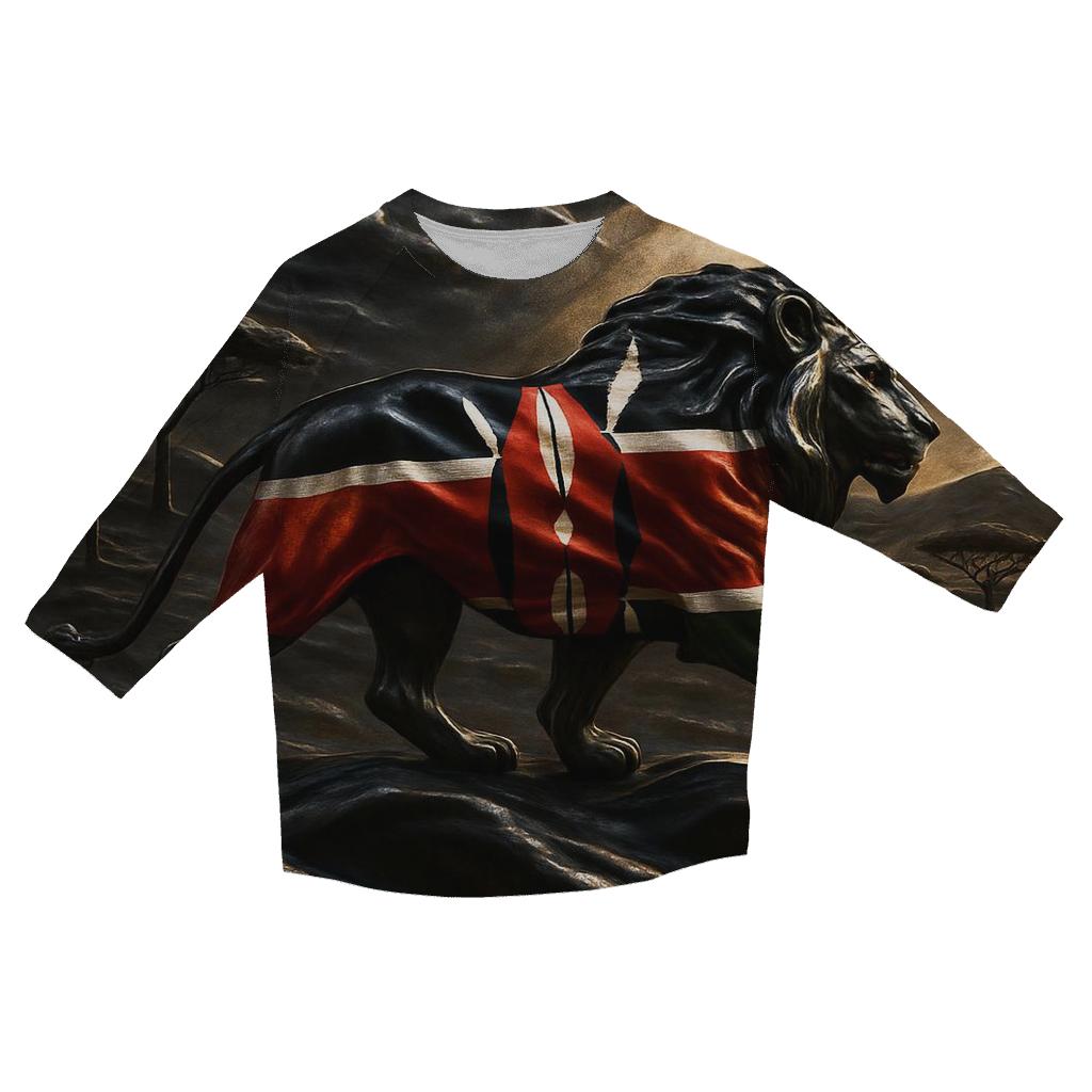Kenya Savanna Metallic Roar casual three quarter sleeve shirts