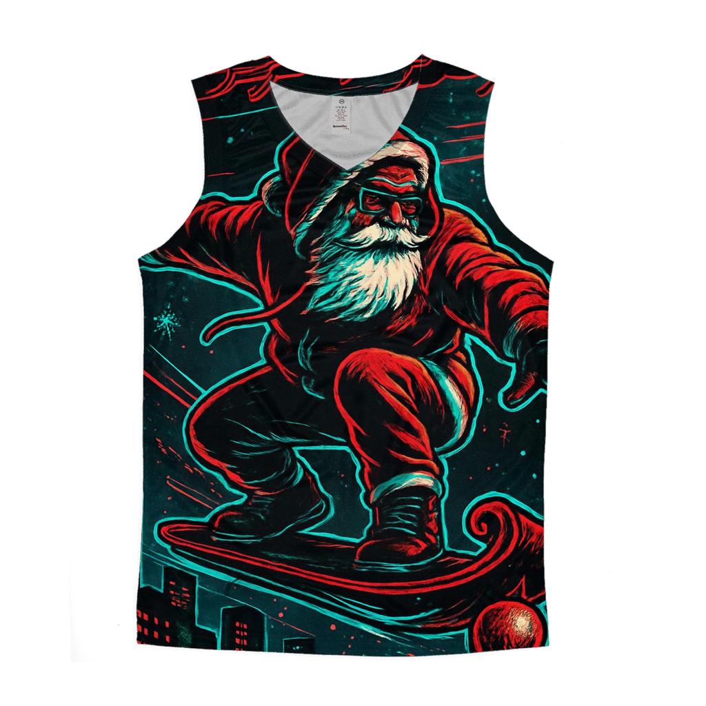 Neon Night Sleigh Rider Santa custom tank tops
