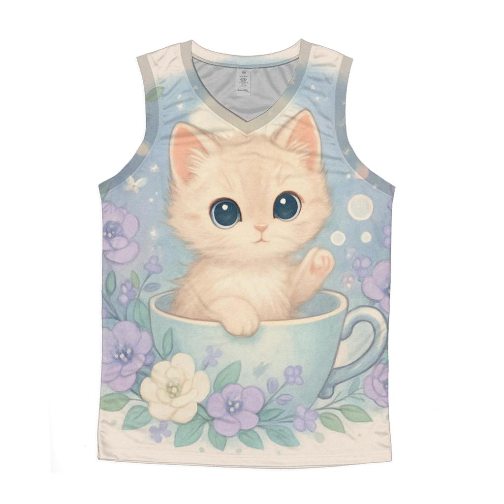 Moonlit Teacup Kitten Garden sports performance tank tops