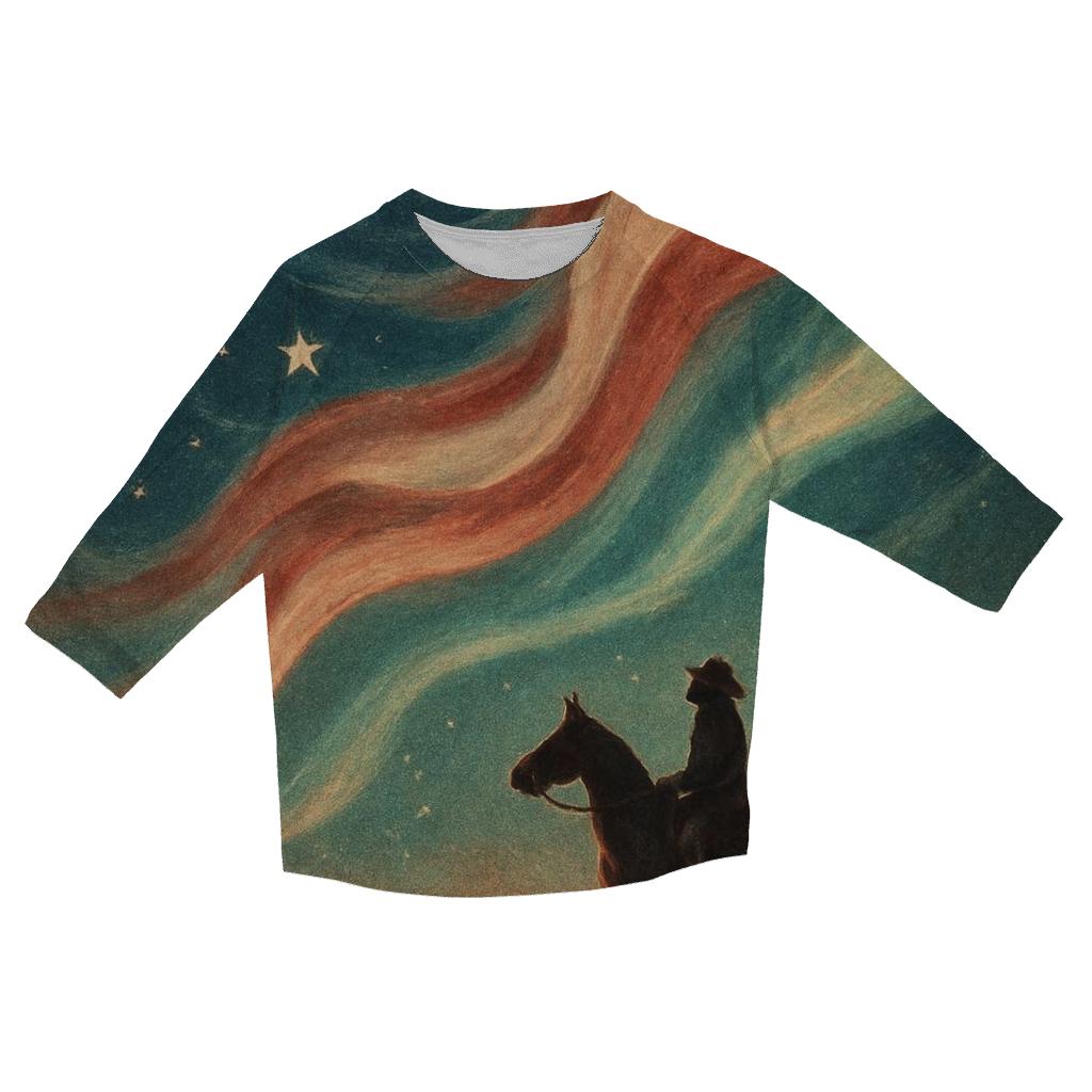 Prairie Night Flag Constellation printed three quarter sleeve shirts