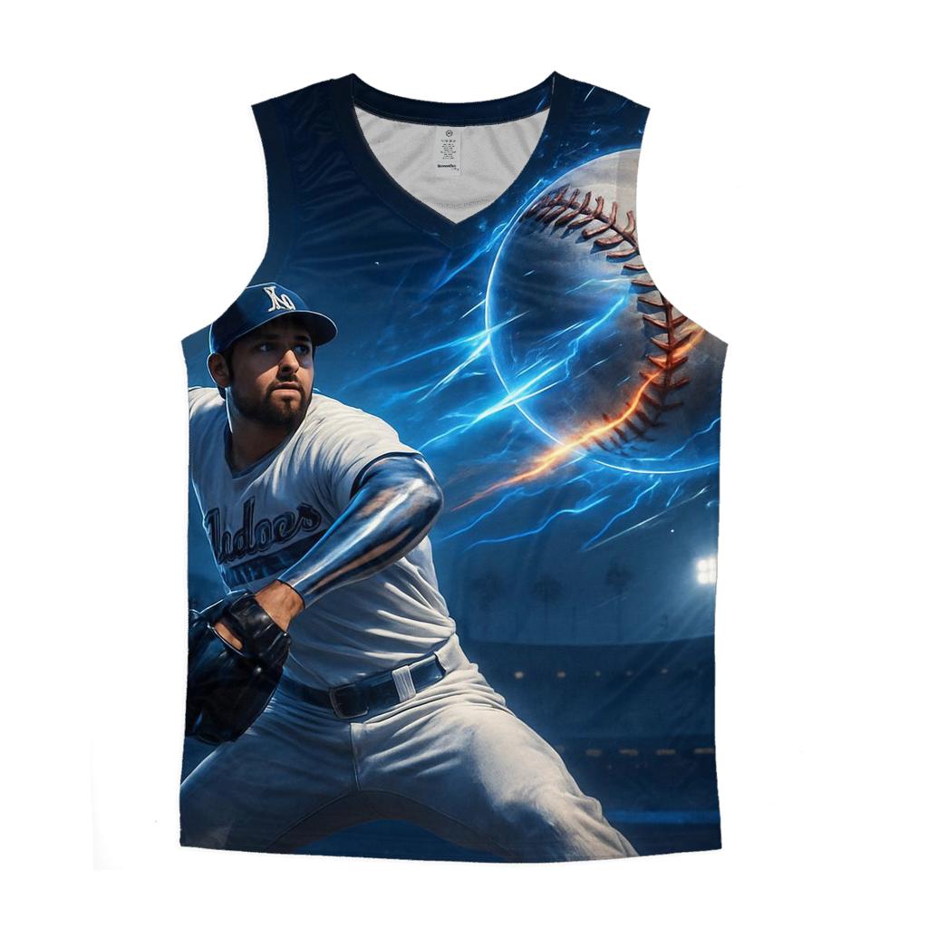 Chrome Fastball Over The Palm Lined Stadium sports performance tank tops