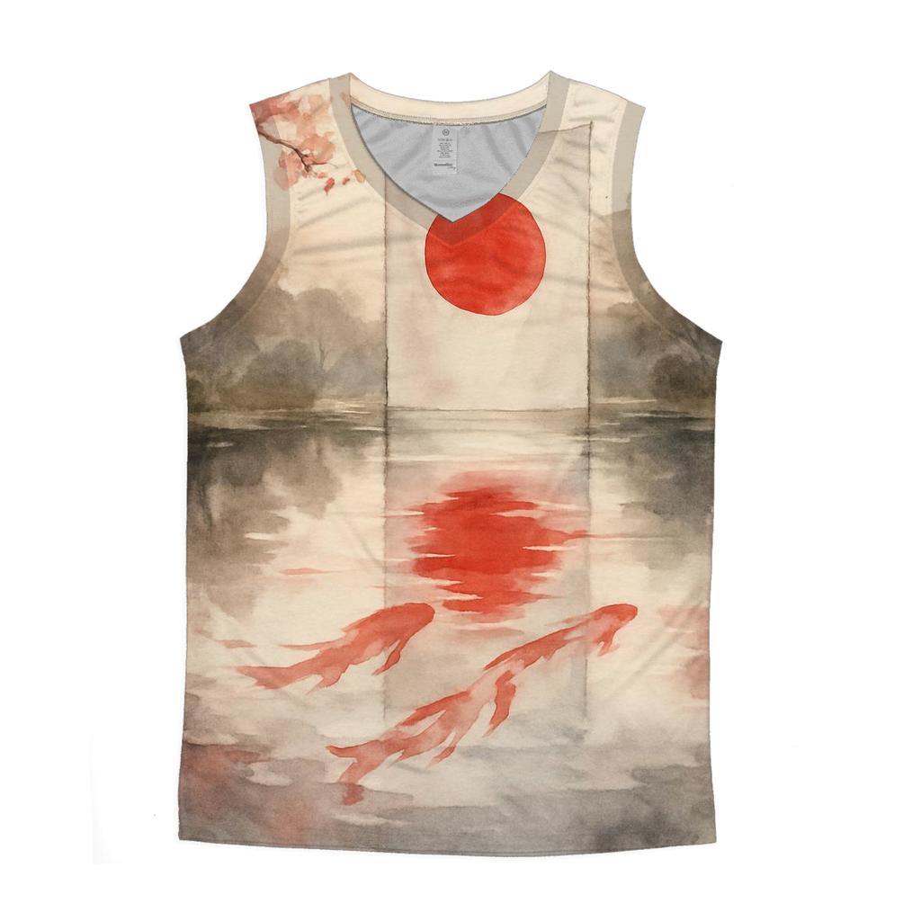 Japan Koi Silk Dawn personalized athletic tanks