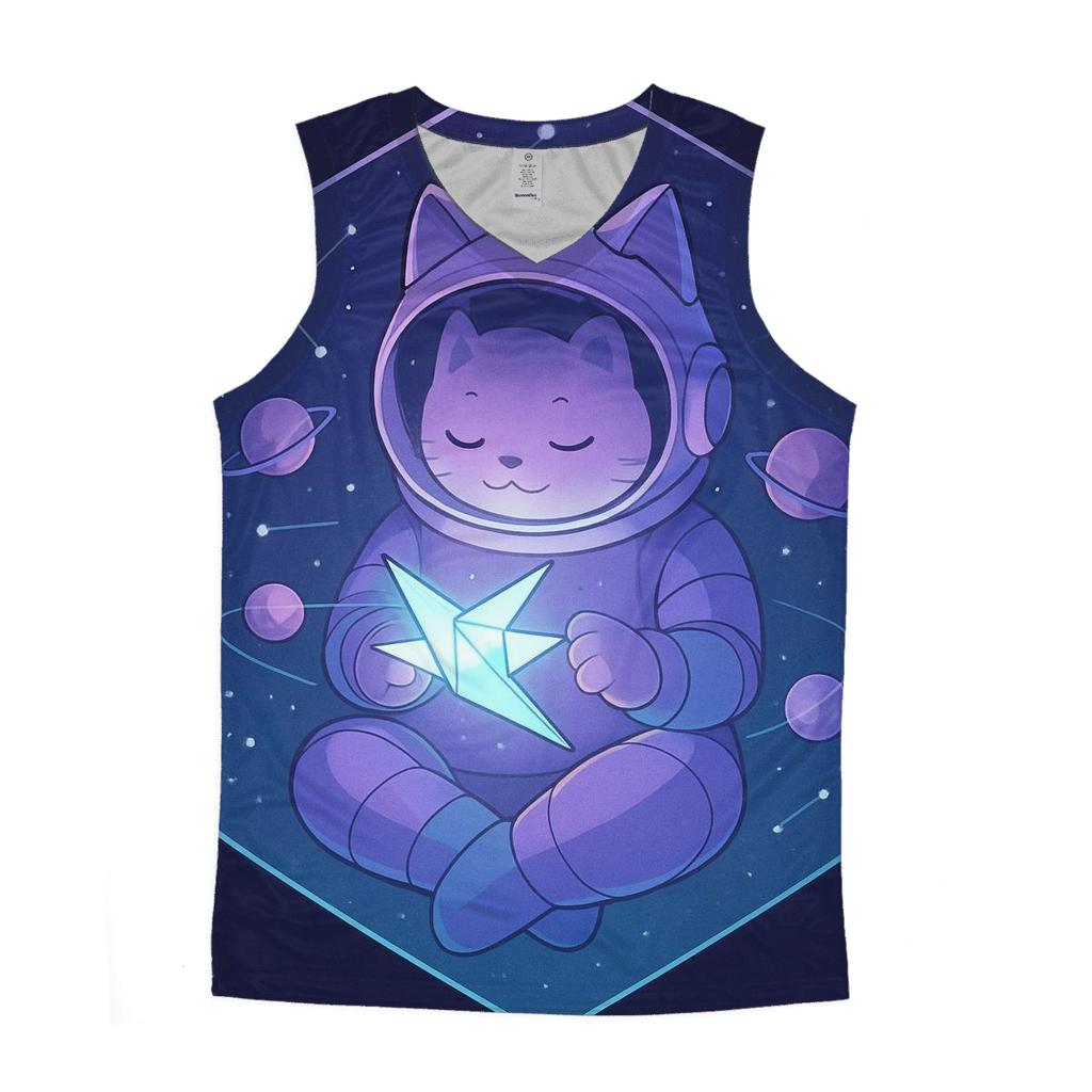 Starlit Origami Astronaut Cat custom tank tops