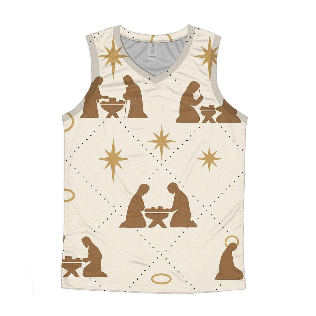 Ivory Nativity Lattice Minimal Repeat sports performance tank tops