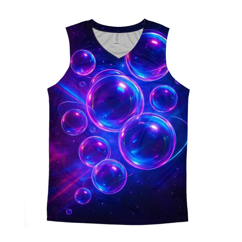 Neon Orbit Bloom trendy fitted tank tops