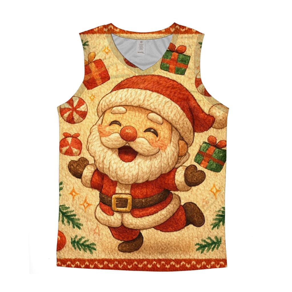 Knitted Candy Cane Chaos Santa designer workout tanks