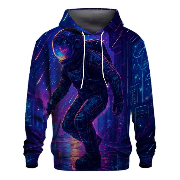 Cyberpunk Astronaut In A Photon Rain Alley hoodie designs