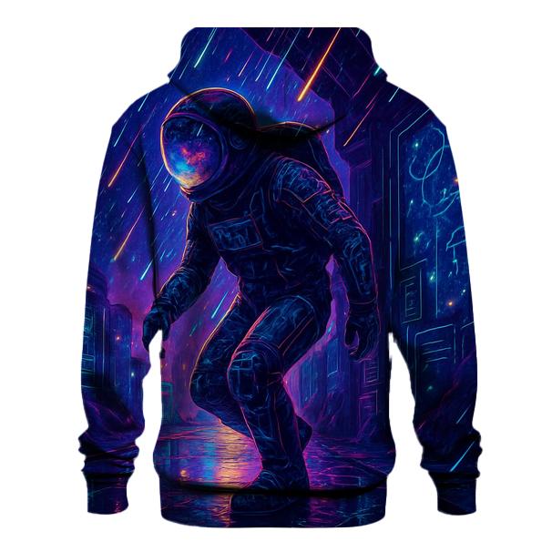Cyberpunk Astronaut In A Photon Rain Alley hoodie designs