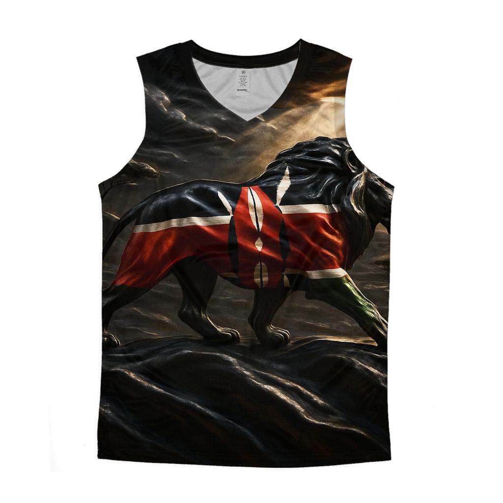 Kenya Savanna Metallic Roar trendy fitted tank tops