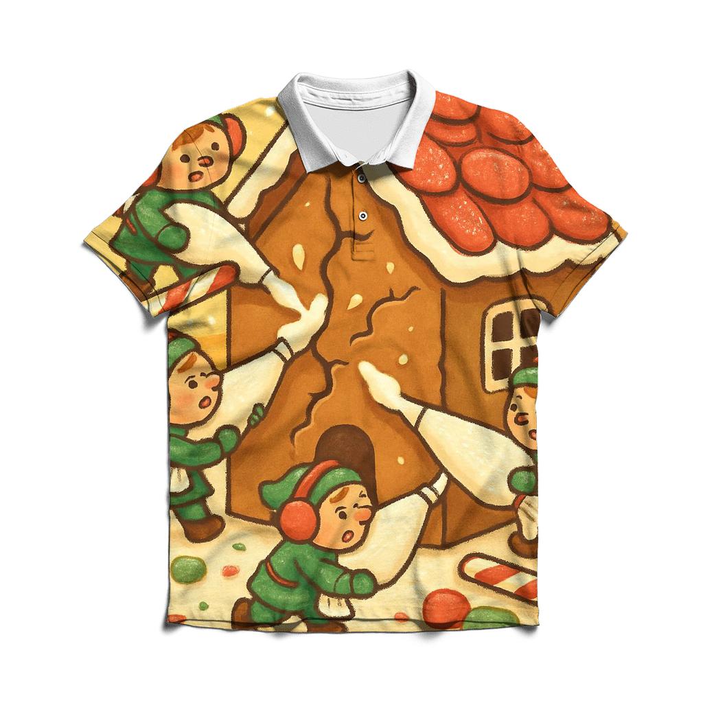 Gingerbread House Repair Crew stylish collar polo tees