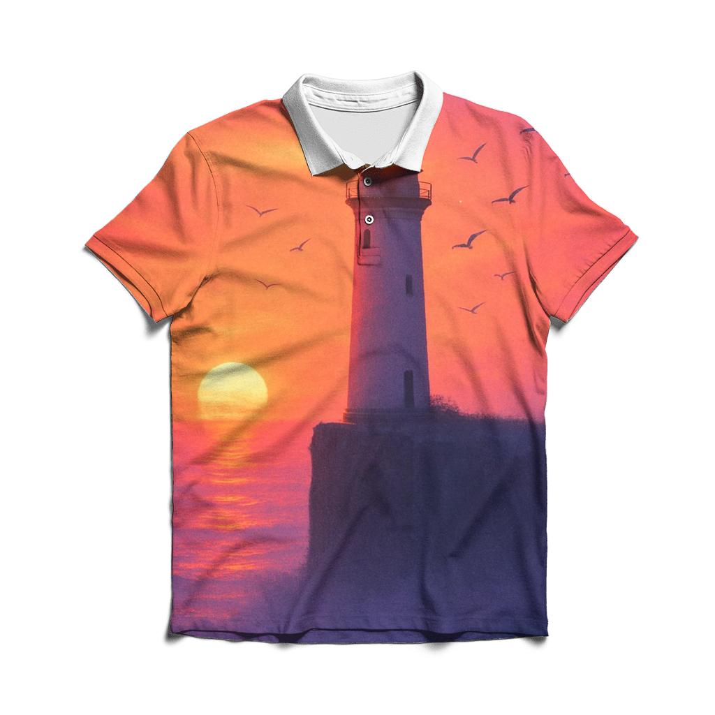 Aurora Ember Lighthouse personalized polo shirts