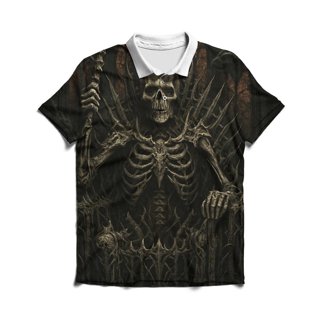 Crowned Warden Of The Bone Cathedral custom polo shirts