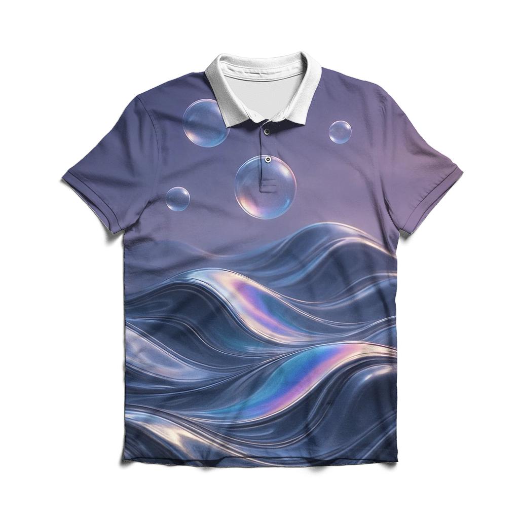 Horizon Of Melted Aurora embroidered polo tops